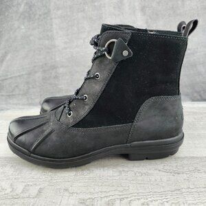 UGG Hapsburg Duck Suede Size 12 (EU43) Black Boots Waterproof  **Tried ON***
